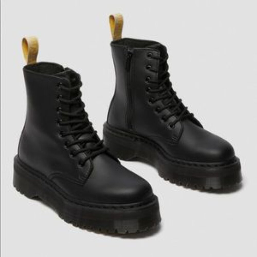 Dr. Martens V Jadon II Mono Vegan Platform Combat Moto Boots in Black-Felix Rub - Picture 15 of 16